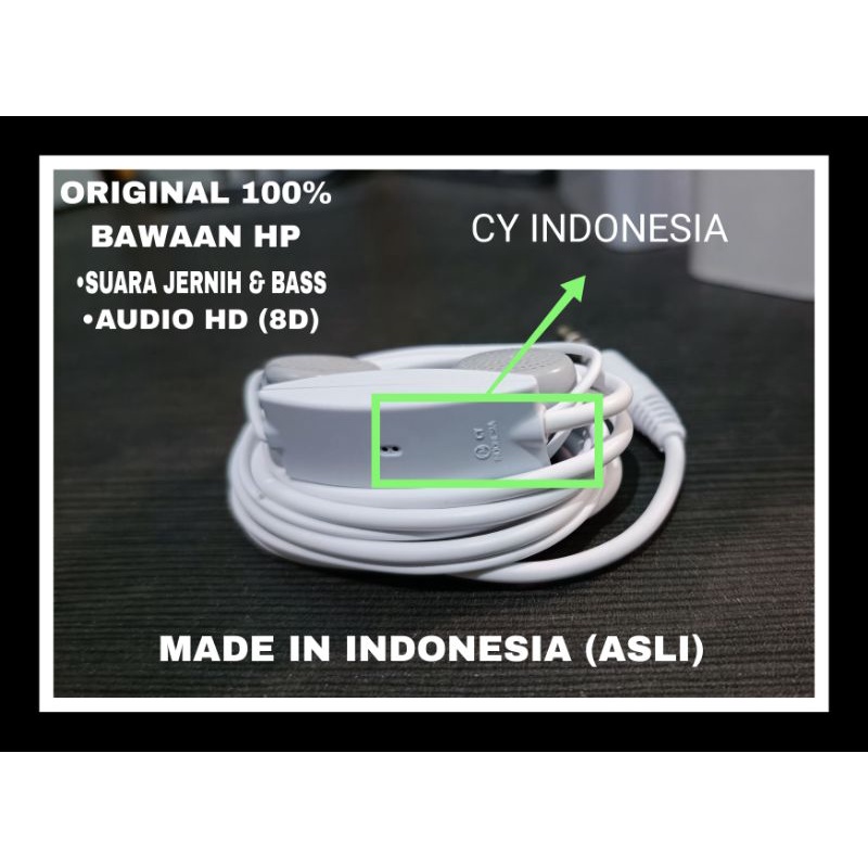 EARPHONE / HANDSFREE / HEADSET L3NOVO ASLI ORIGINAL 100% BAWAAN HP MADE IN INDONESIA