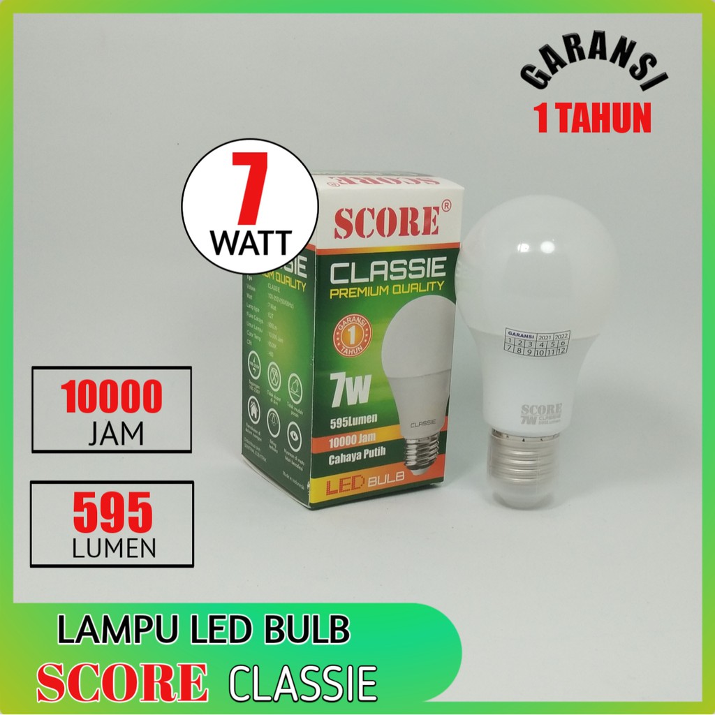 Score Classie Lampu LED Bulb 7 Watt - Cahaya Putih