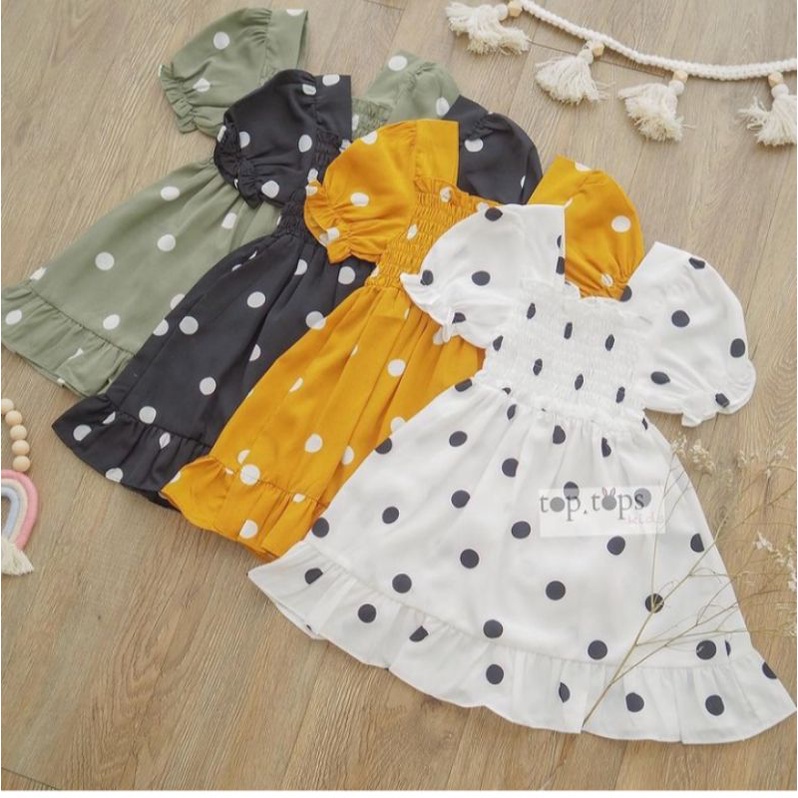 Aqila dress polka setelan Newborn dress baby baju anak polkadot couple mom
