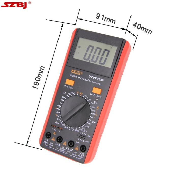 Szbj Dt9208A+ Multitester Digital With Capacitance & Suhu Temperature