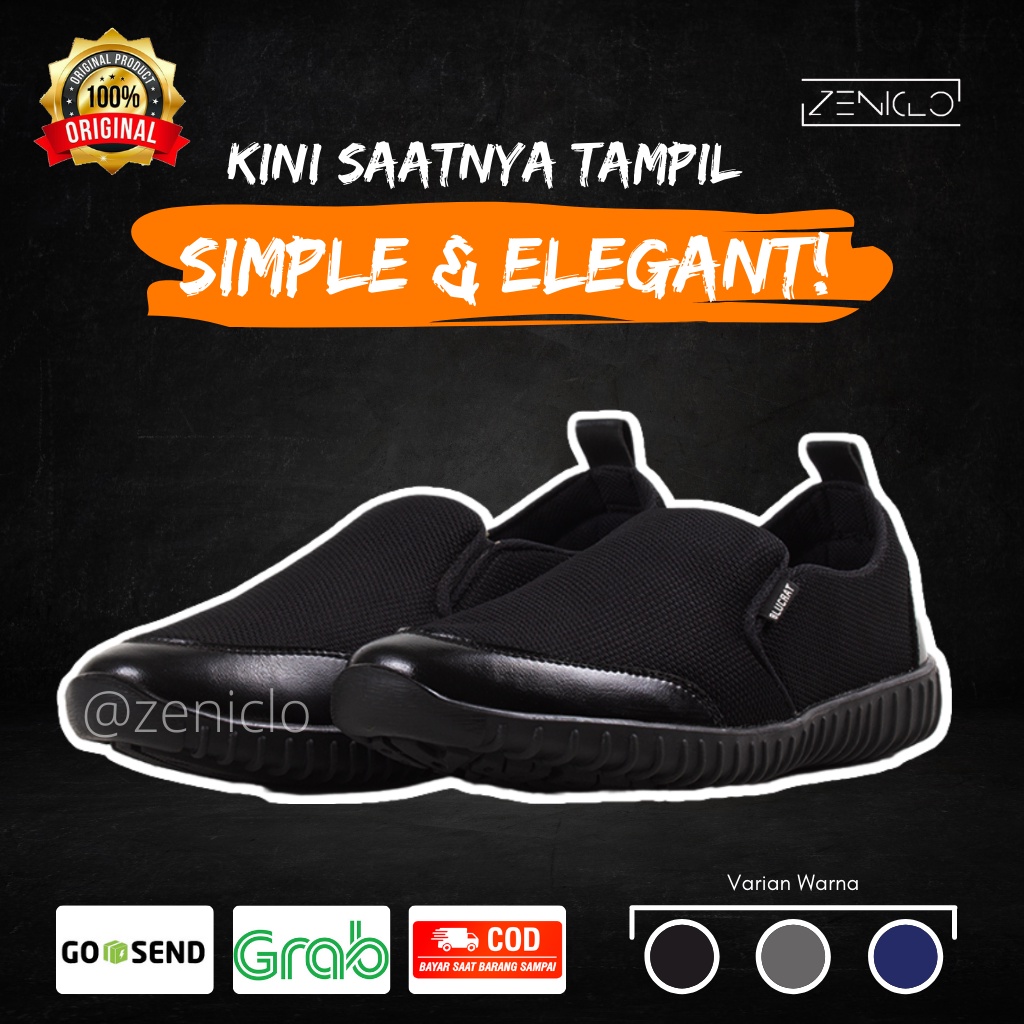 Sepatu Spatu Fashion Sneakers Slip On Slop Tanpa Tali Kets Casual Kasual Semi Formal Kerja Kuliah Ma