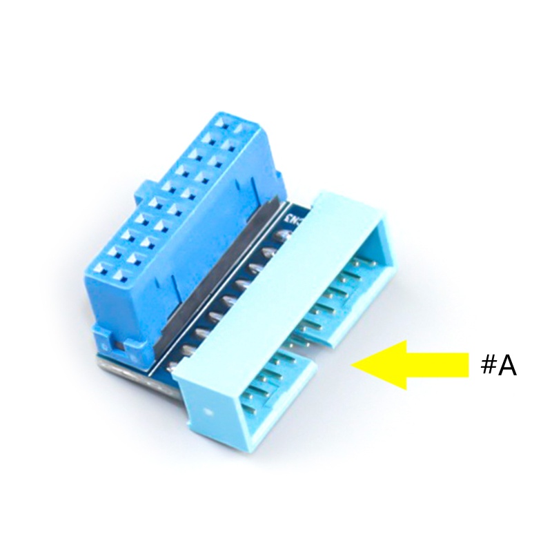 Adaptor Sambungan btsg USB 3.0 19P 20P Colokan Vertikal Jarum Terpasang Steering Elbow