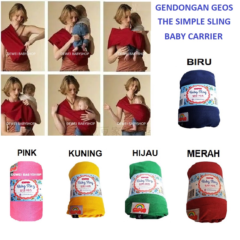 Gendongan Bayi Instan Geos 2 In 1 ( Gendong Kaos Anak Batita / Baby Carrier )