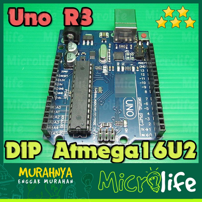 Uno R3 DIP ATMEGA16U2 Arduino Compatible Plus Kabel USB