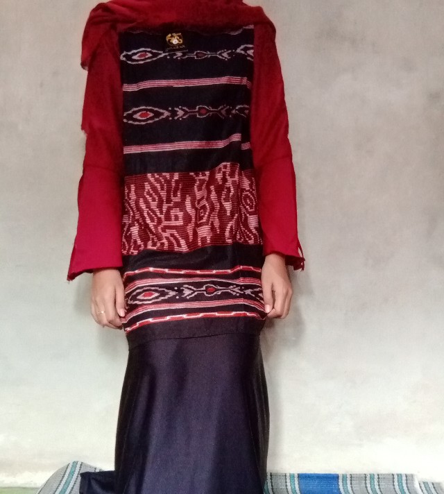 M-l-xl-xxl Batik Tunik Wanita Asj Sa Hrb026 Kenongo Pekalongan Sogan Tulis