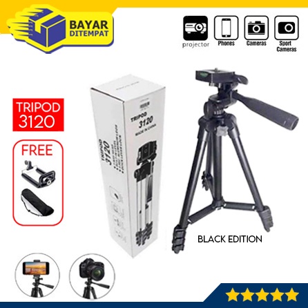 Tripod Handphone HP Tripot Kamera 3120 1 Meter Free Holder U &amp; Tas