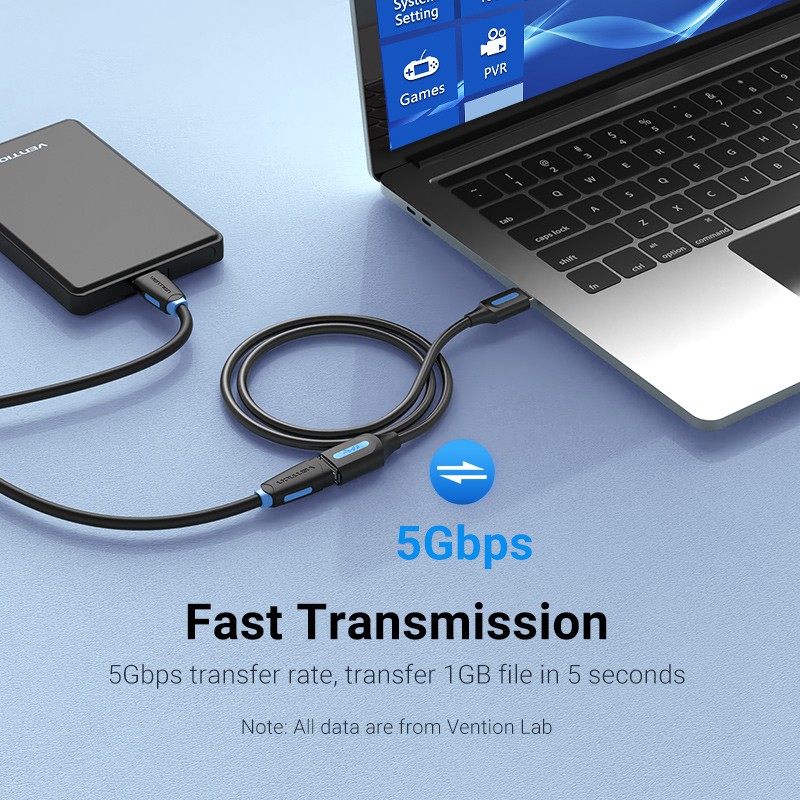 Vention VAS A45 2m Kabel Usb Extension Perpanjangan USB 3.0 5Gbps