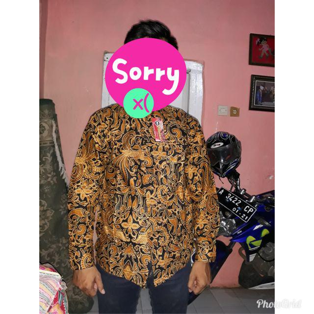 Hem Sogan Lengan Panjang Seragam Kemeja Batik Pria Padi Jokowi Solo Garuda Vintage Motif  Classic