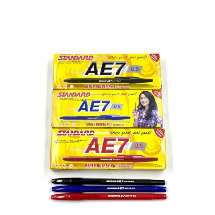

PROMO Bolpen Pulpen Bolpoin Standard AE7 / AE-7 (Pembelian kelipatan 12pc) - Hitam