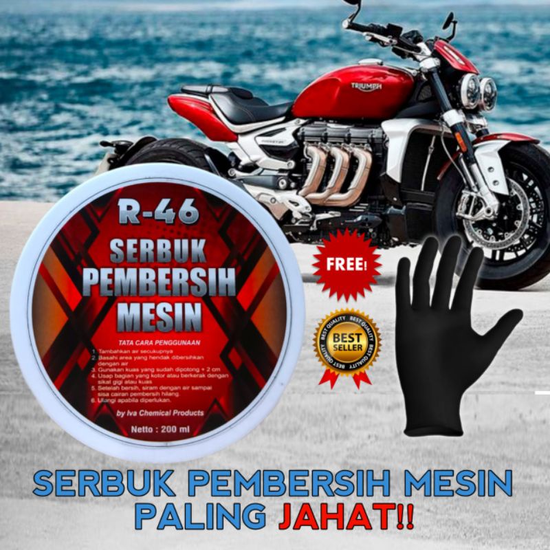 Pembersih Mesin Serbuk R-46/Pembersih Kerak ,Karat Mesin, Motordan Mobil /Pembersih Mesin Paling Ampuh