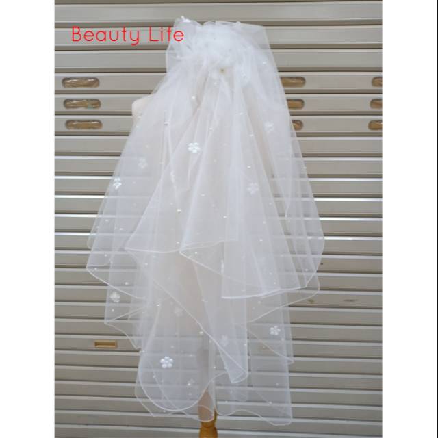 Slayer Pengantin, Kerudung Pengantin /veil wedding Variasi Bunga Jepang