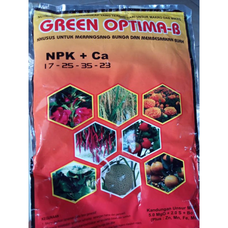 Pupuk Pemacu Perangsang Bunga Dan Buah GREEN OPTIMA B NPK+CA 17-25-35-23