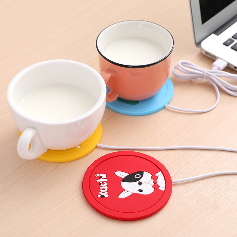 Penghangat Minuman Kopi Teh Susu Tatakan Gelas Bermotif Pemanas USB