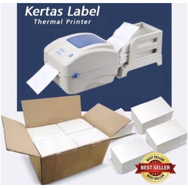 Kertas LABEL Thermal Printer Ukuran 100 x 150mm (500 Lembar) - Kertas Label Thermal