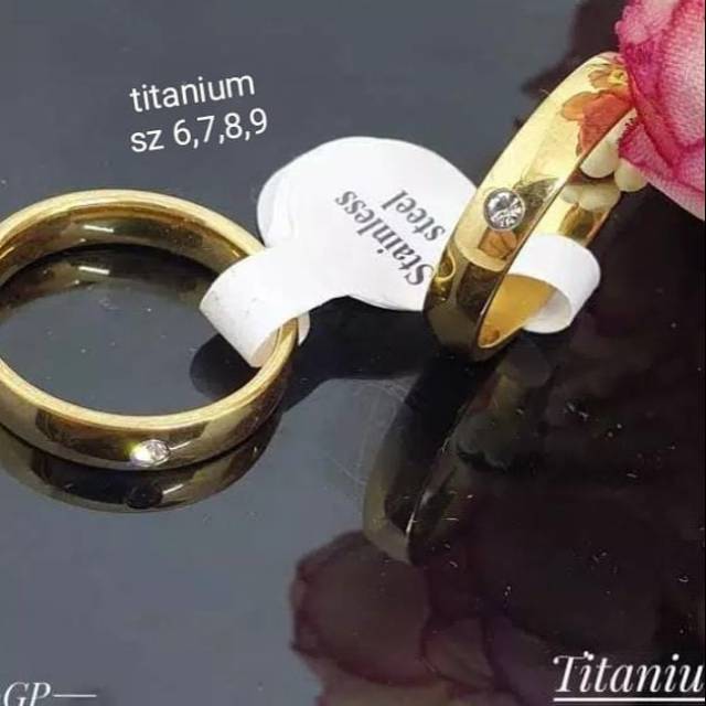 Cincin mata titanium ori,awet,tidak luntur