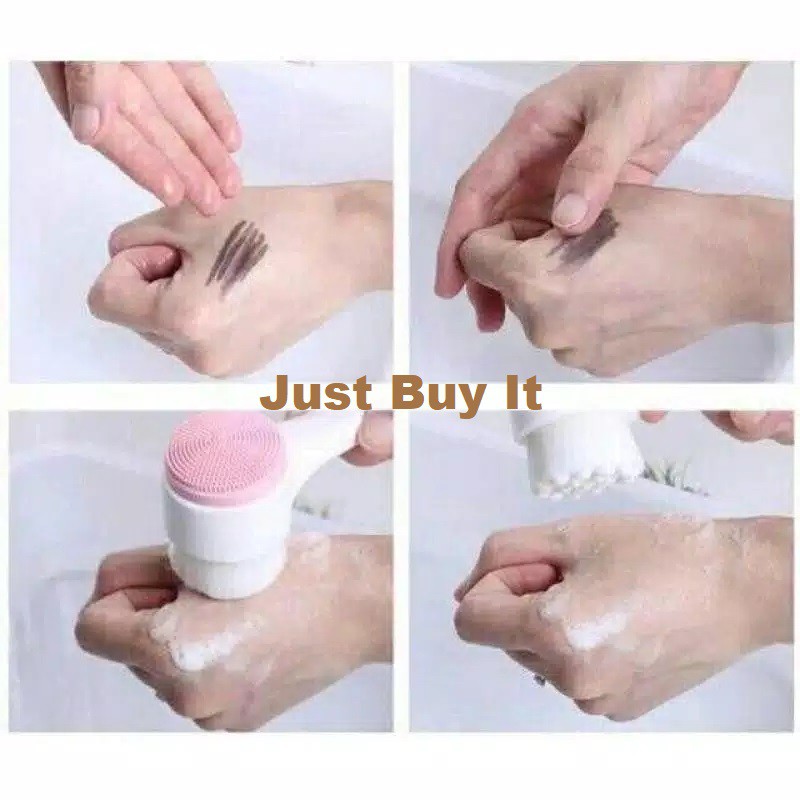 JBI-0090 Silikon Lembut Pembersih Wajah 2 Sisi - Alat Pembersih Pemijat Muka Silicone Halus