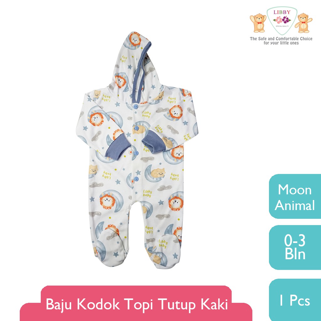 LIBBY 1 pcs Baju Kodok Panjang Tutup Kaki Pakai Topi Motif Song Of Lullaby (1pcs)-2