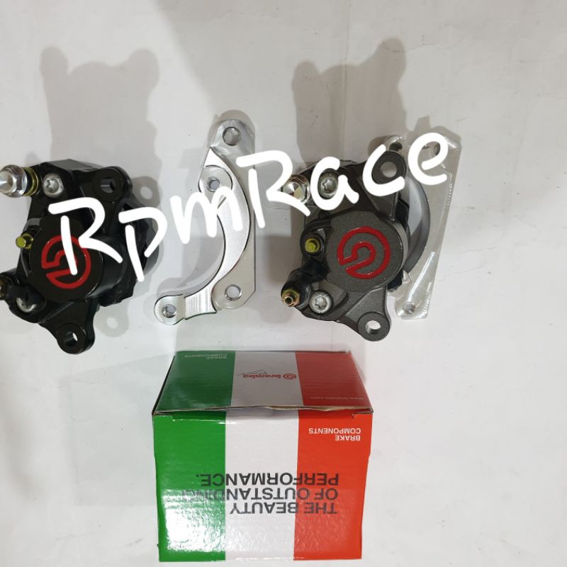 Paket Kaliper Bmb 2p / 2 Piston Big Logo Plus Breket Ukuran Disk standar Matic honda yamaha beat mio