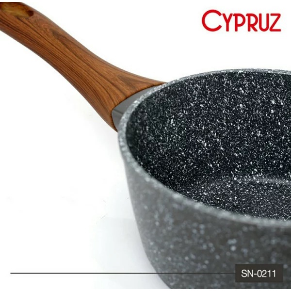 Sauce Pan Marbel CYPRUZ SN-0211 Induksi 16cm /   CYPRUZ SN-0211 panci penggorengan/panci penggorengan marble