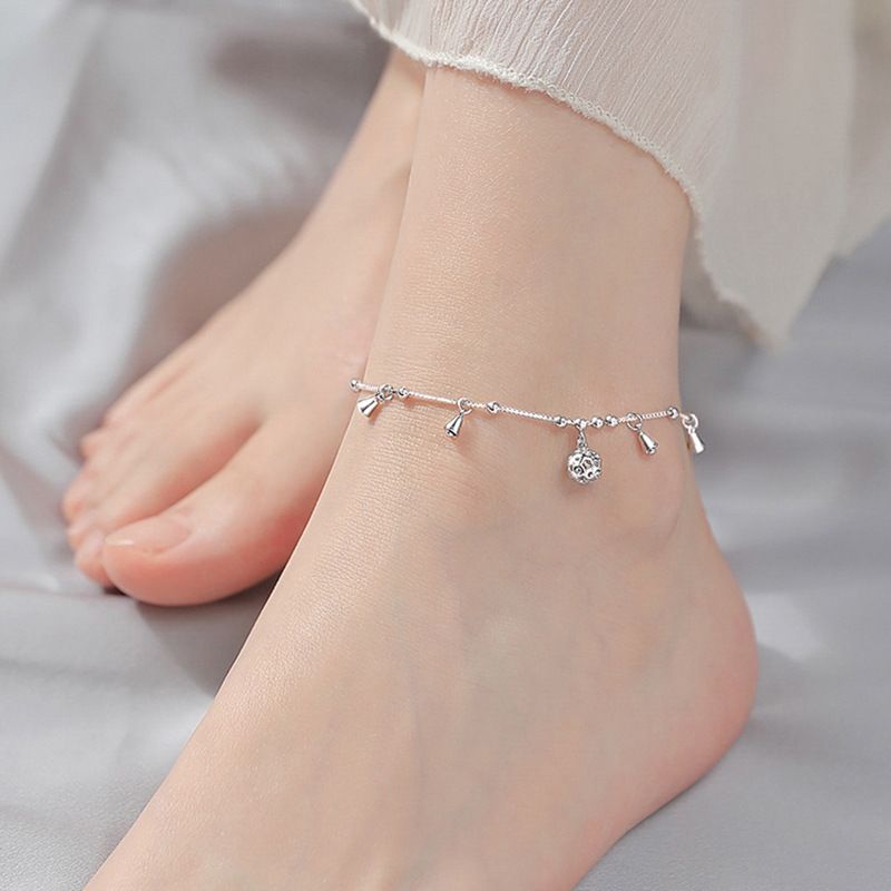 Gelang Kaki Rantai Dengan Liontin Bola Lonceng Angin Untuk Wanita