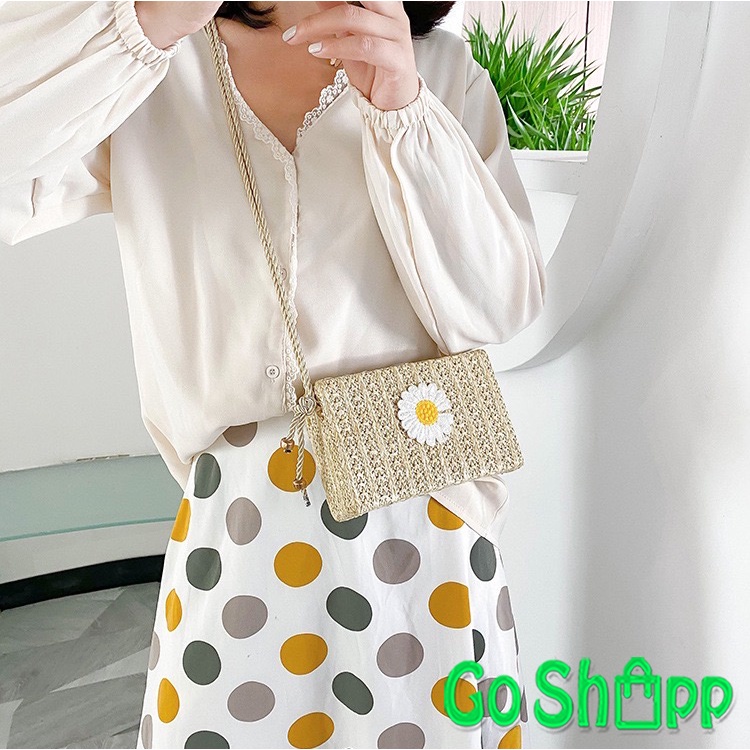 Tas Selempang Wanita Fashion Korea - Tas Wanita Motif Anyaman Bunga - Tas Import Fashion Wanita Terbaru - Tas Slempang Murah Import [SL78]