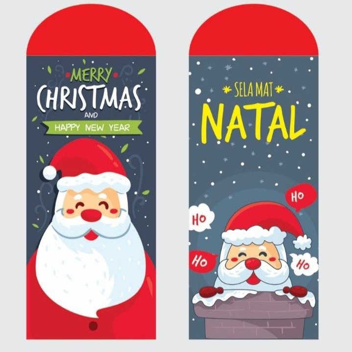 

(4pcs)Amplop natal/ angpao christmas/ ampao hari raya tema santa claus/ amplop lucu