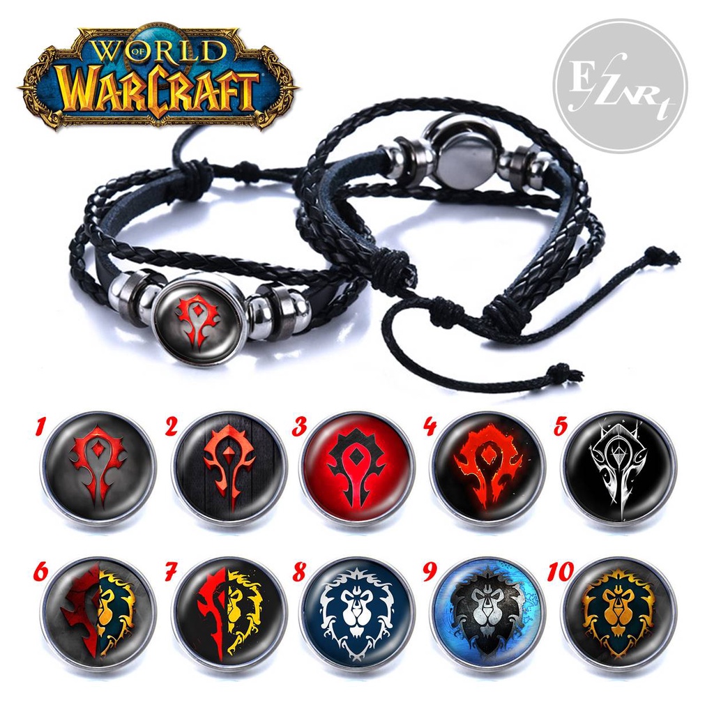 GELANG WORLD OF WARCRAFT WOW ALLIANCE HORDE COSPLAY GAME TALI KULIT KEPANG MULTILAYER