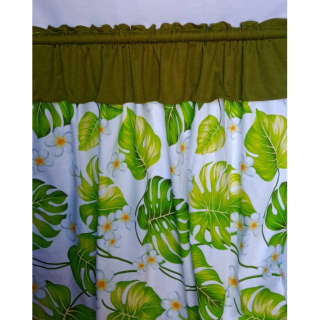 Gorden kolong dapur Poni Monstera Green/ Gorden kolong dapur custom