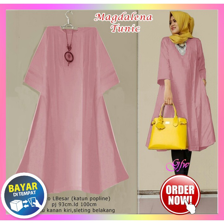 Tunik Muslim Magdalena BISA COD Atasan Wanita Muslim Tunic GFW 68142 Baju Terbaru