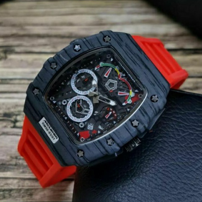 Jam Tangan Pria RM Richard Mile Crono Aktif - Jam Tangan Pria RM Richard Mile Tali Warna Merah