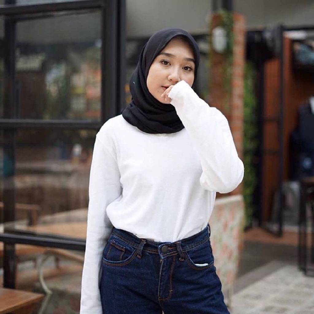Laamia Kaos GAP RIB lengan panjang murah/kaos murah knit/kaos wanita