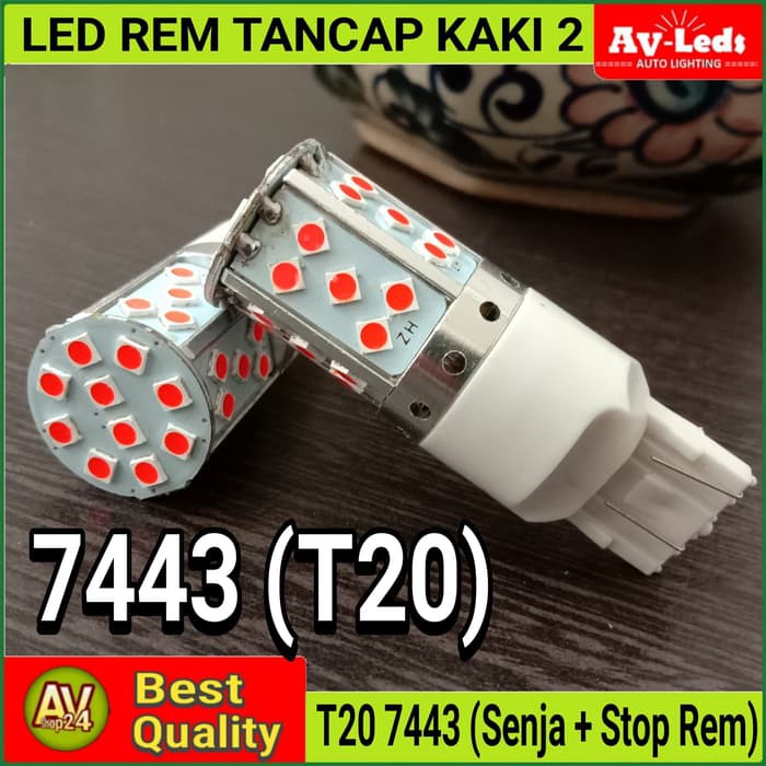 Lampu Rem Led Mobil T20 7443 Super Terang Kawat 4