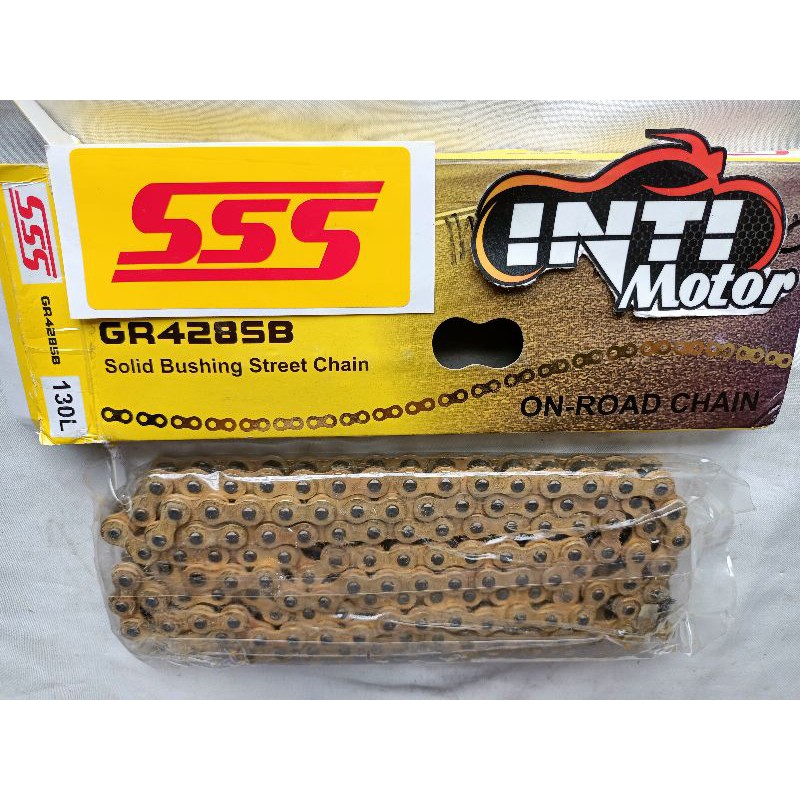 Rantai SSS GOLD EMAS 428 SB panjang 130 RANTAI MOTOR EMAS 428SB 130 SSS RANTAI VARIASI SSS 428 SB