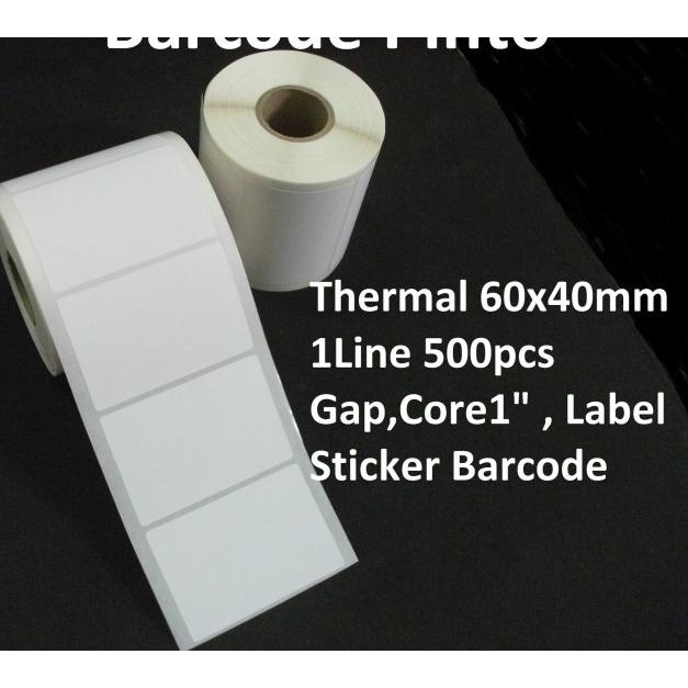 

♢ Direct Thermal 60x40mm 1Line 500pcs Gap Core1" Label Bare Sticker ❈