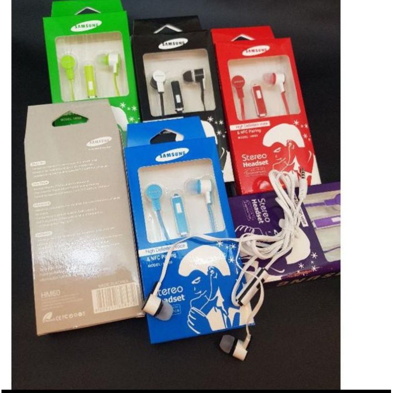 Headset Samsung HM60 Warna Warni Universal Plus Mic