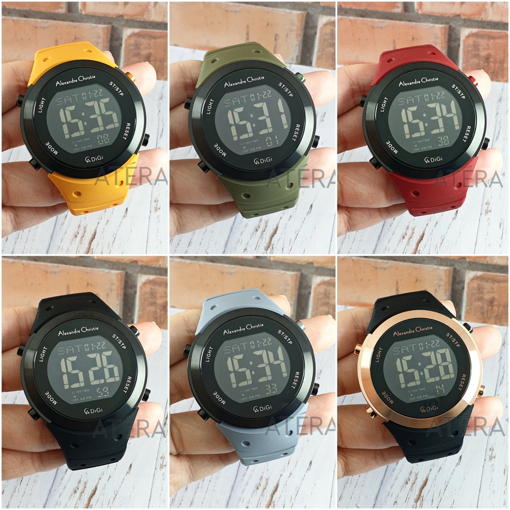 ALEXANDRE CHRISTIE AC 9350 PRIA ORIGINAL / JAM TANGAN ALEXANDER COWOK AC9350 MH KARET RUBBER DIGITAL