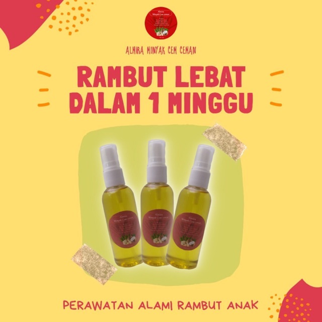 Minyak Cem ceman Penumbuh Rambut Perawatan Vitamin Rambut Alis BuluMata Rontok Bayi Anak Dewasa 30ml