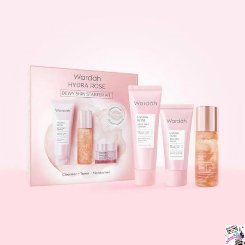 ☃️Cutezz_Ching1☃️Wardah Hydra Rose Dewy Skin Starter Kit