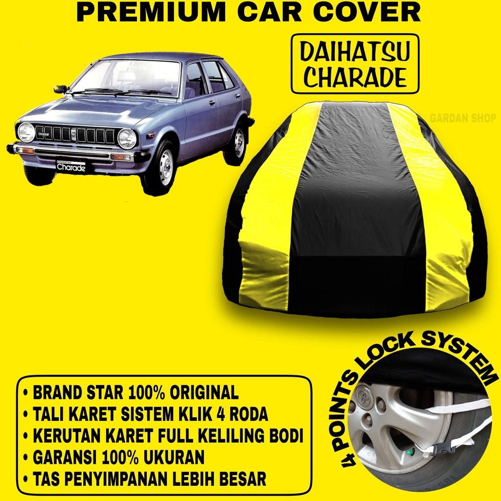 Body Cover DAIHATSU CHARADE Sarung Strip KUNING Penutup Pelindung Bodi Mobil Daihatsu Charade PREMIUM