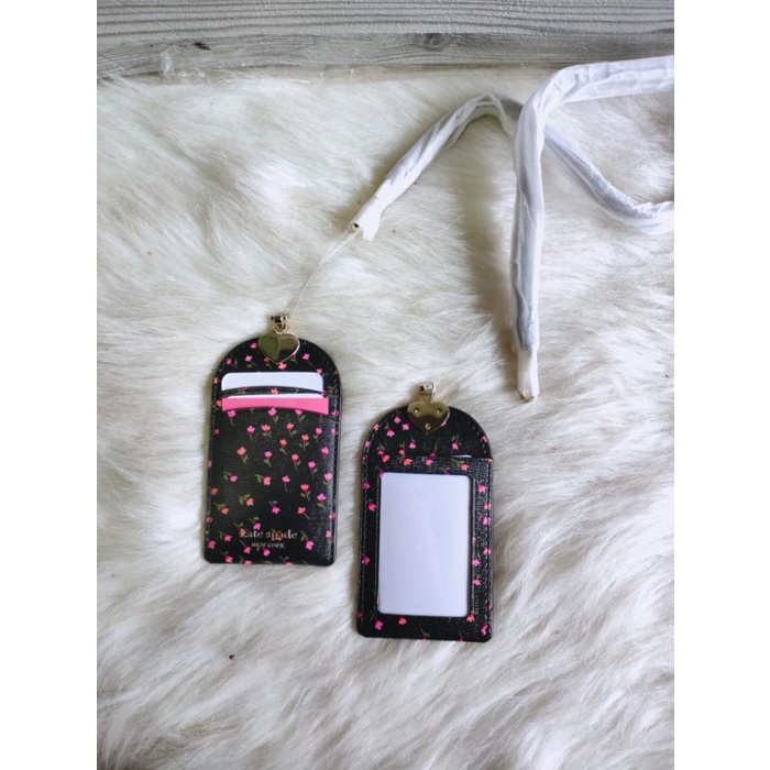 

Id Card - Gantungan Kate Spade Sylvia Id Tag Lanyard Card Case Meadow Blackmulti