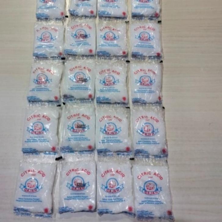 

Kekinian Citric acid cap gajah 10 bungkus @ 50gr asam citrun , pemutih pembersih pakaian