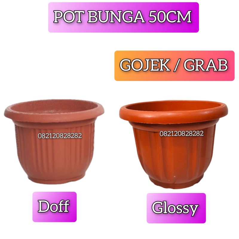 Pot Tanaman 50cm Merah Pot Bunga Besar 50 cm Tebal