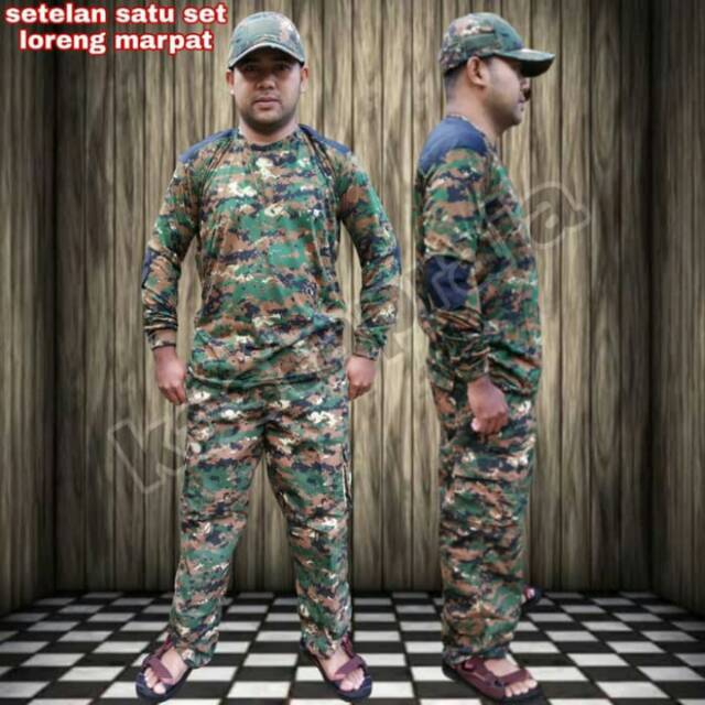 Setelan Loreng Marpat Satu Set Pakaian