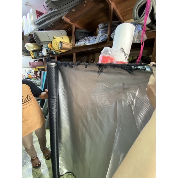 PARASUT TASLAN HITAM SILVER WATERPROOF BIDANG 1,5M JUAL PERMETER LARI