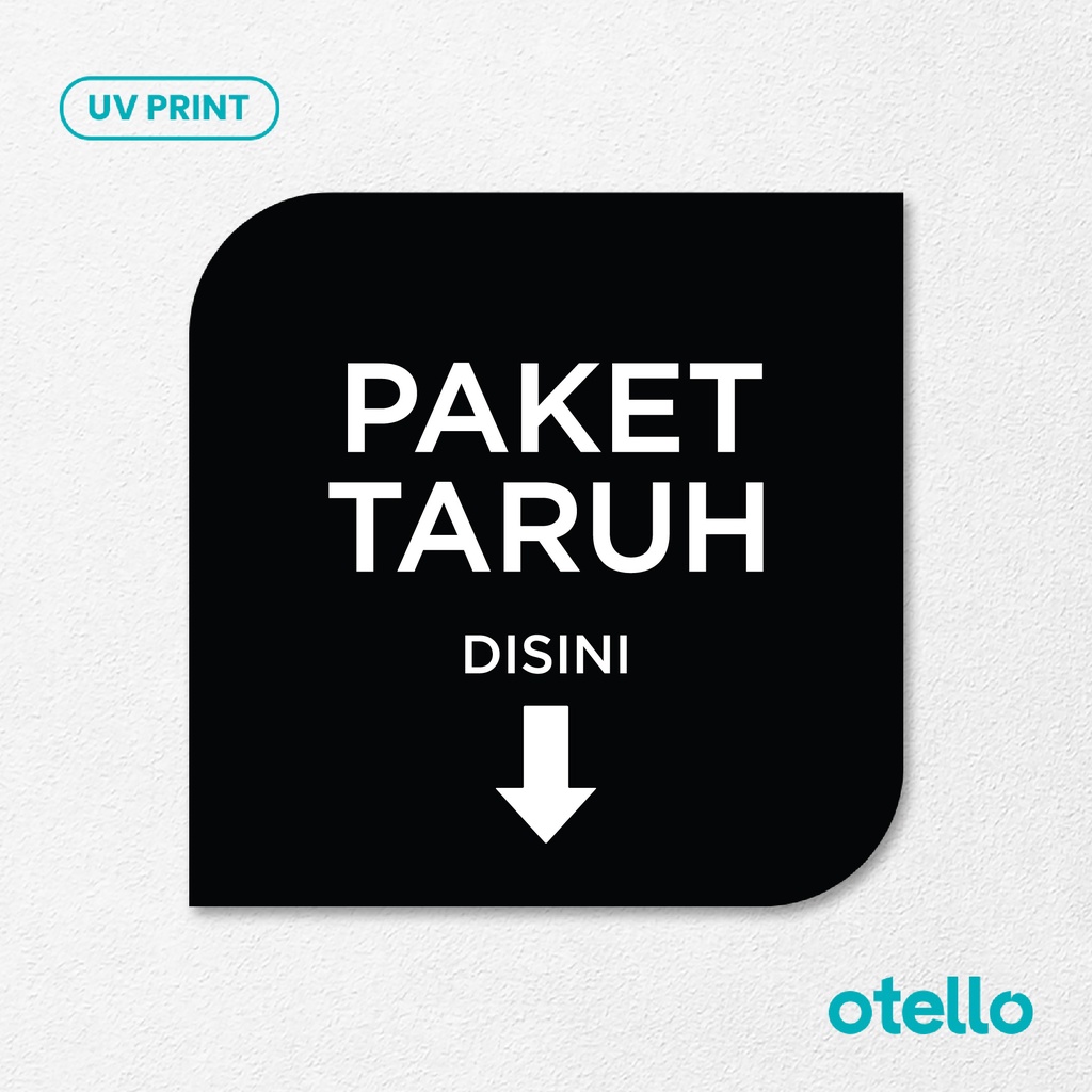 Paket Taruh Disini Huruf Cetak Signage Board Akrilik Tempel Dinding Papan Acrylic Restoran Dinding Petunjuk Toko Cafe