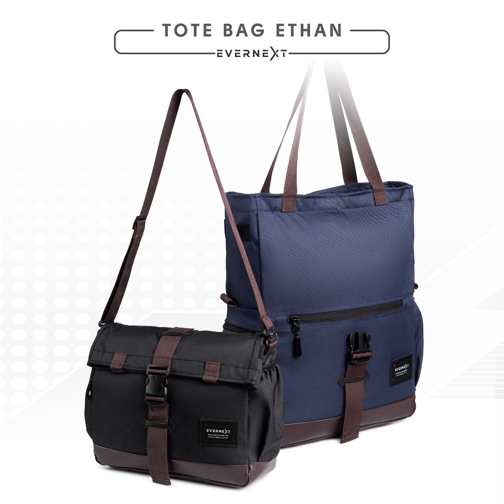 Tas Jinjing ETHAN Tote Bag Laptop 15&quot; Pria Wanita Tas Selempang besar