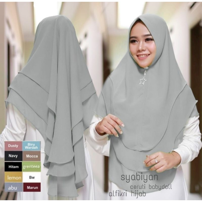 jasmila dress gamis polos simpel crinkel airflow