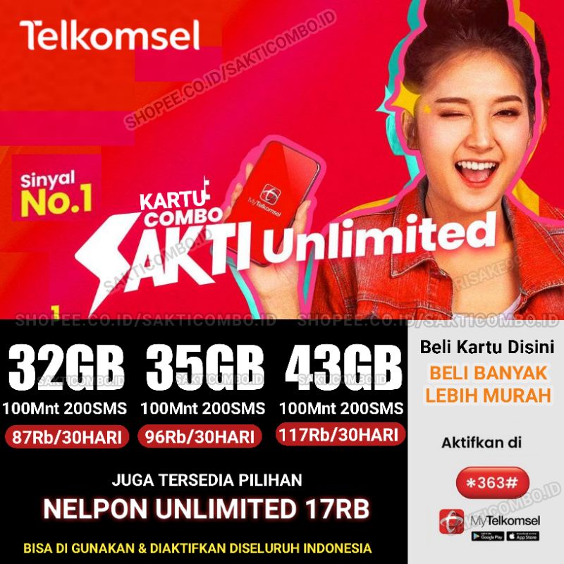 Kartu Sakti Telkomsel 40gb 32gb 30gb Kartu Perdana sakti internet Sakti Telpon Telkomsel telefon SMS