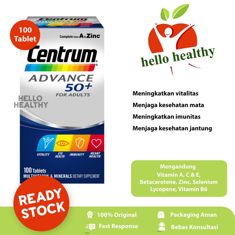Centrum Advance 50+ (100 tablets) - HelloHealthy