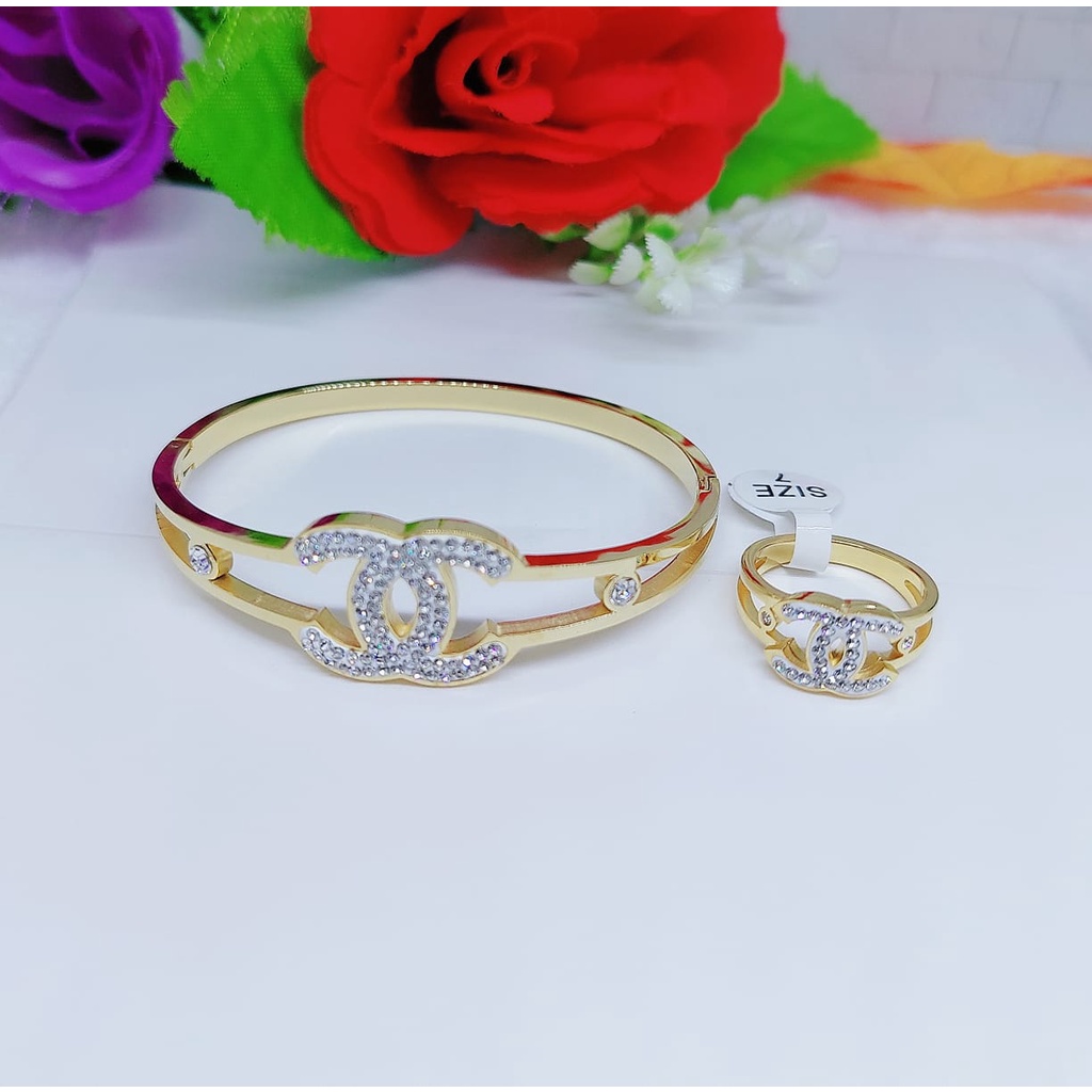 Gelang &amp; Cincin Set Titanium CC Y001